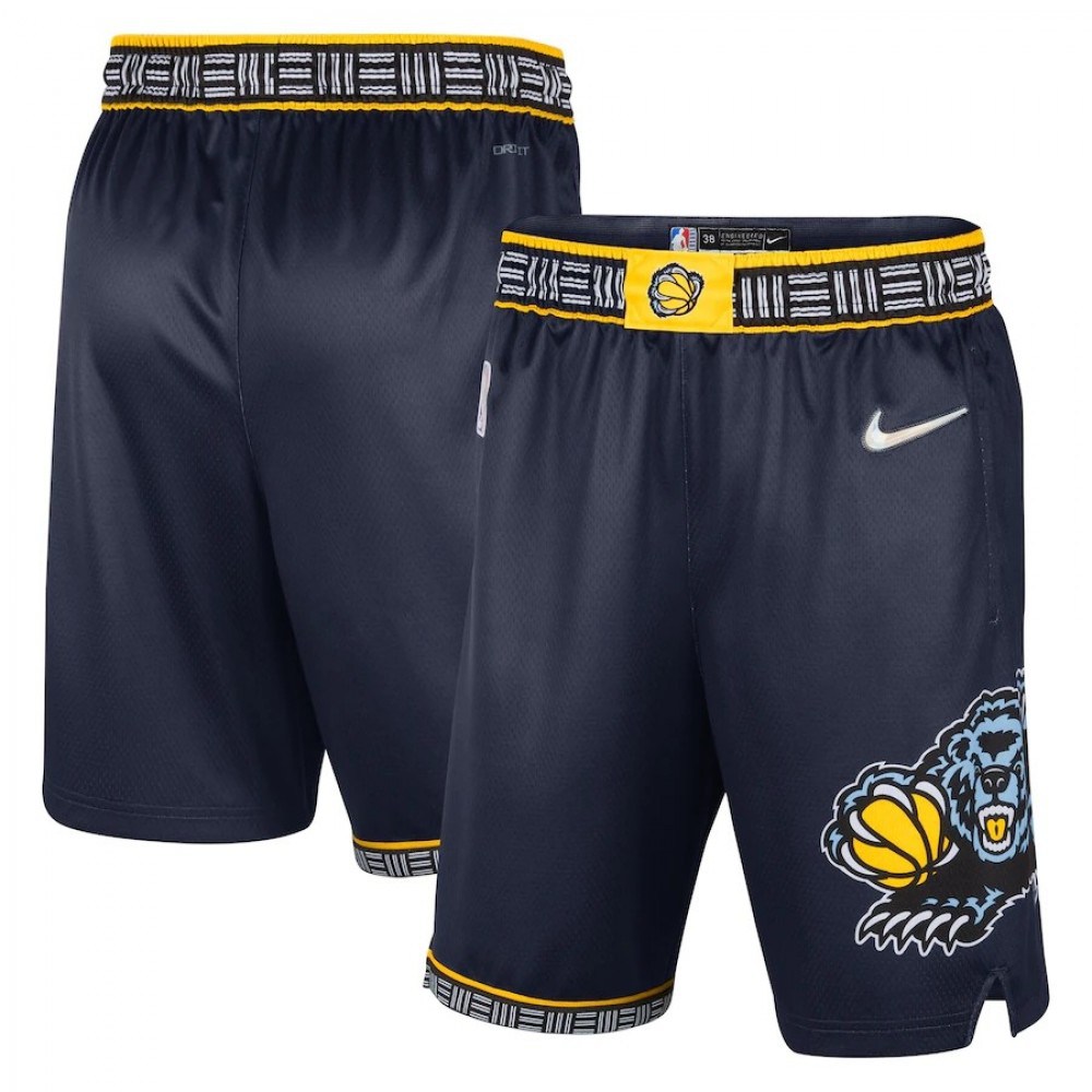Men's Memphis Grizzlies Navy 2021/22 Swingman Short - City Edition-Pro Kit Vault | Brand New 26/27 Sports Jerseys